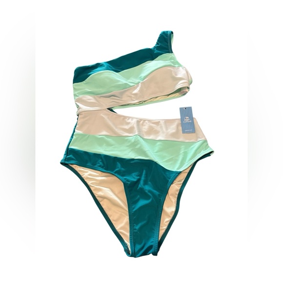 CUPSHE One Shoulder Cutout One-Piece Swimsuit - Picture 6 of 9